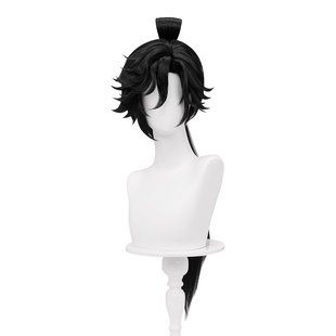 三分妄想王者荣耀孙权cos假发侧分发际线分体马尾辫无定金发卡