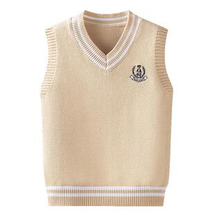 儿童马甲春秋针织女童2025新款洋气秋款毛衣背心秋冬小孩加绒马夹