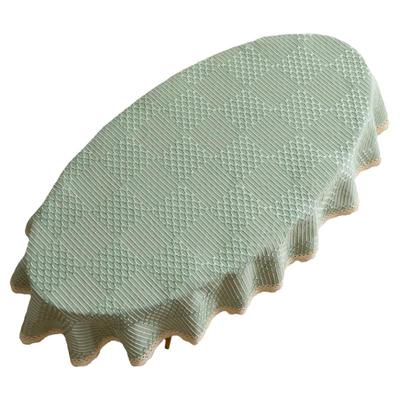 宿柔简约现代棉麻椭圆形茶几桌布