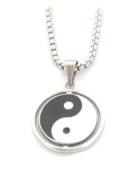 可旋转吊坠太极八卦项链