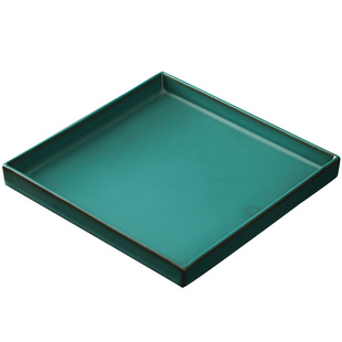 尚岩 陶瓷茶托盘正方形家用茶盘复古功夫茶具干泡盘小号茶台壶承