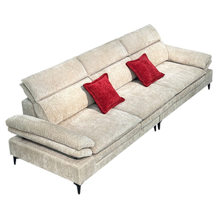 2025新款棉麻雪尼尔布艺沙发大客厅家用小户型直排现代简约奶油风