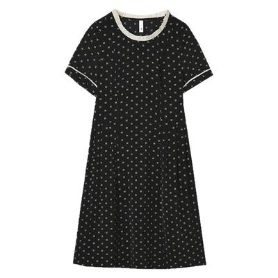 轻熟风短袖中裙连衣裙