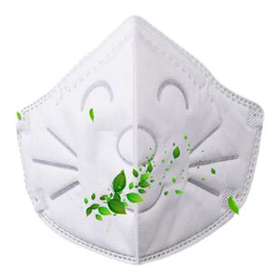 赠送口罩特优达轻薄透气儿童口罩防尘防晒卡通猫咪白色口罩独立装