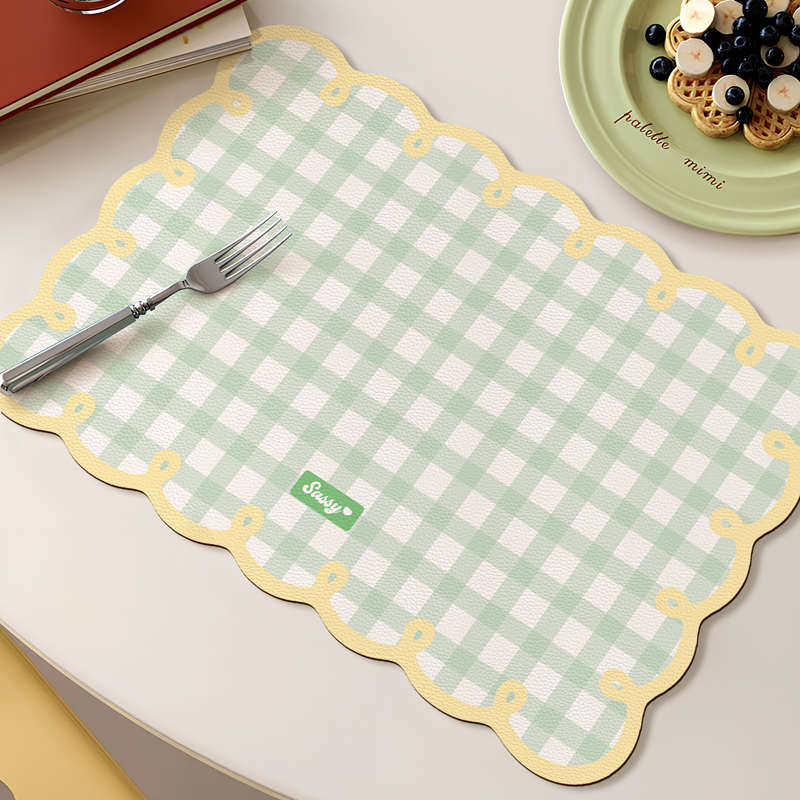复古格纹防水防油免洗餐垫隔热垫防烫耐高温厨房碗筷台面餐桌垫