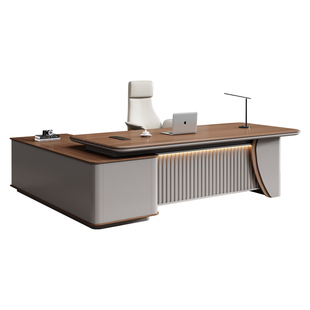 办公桌老板桌简约现代办公室总裁大班台轻奢高级经理办公桌椅组合