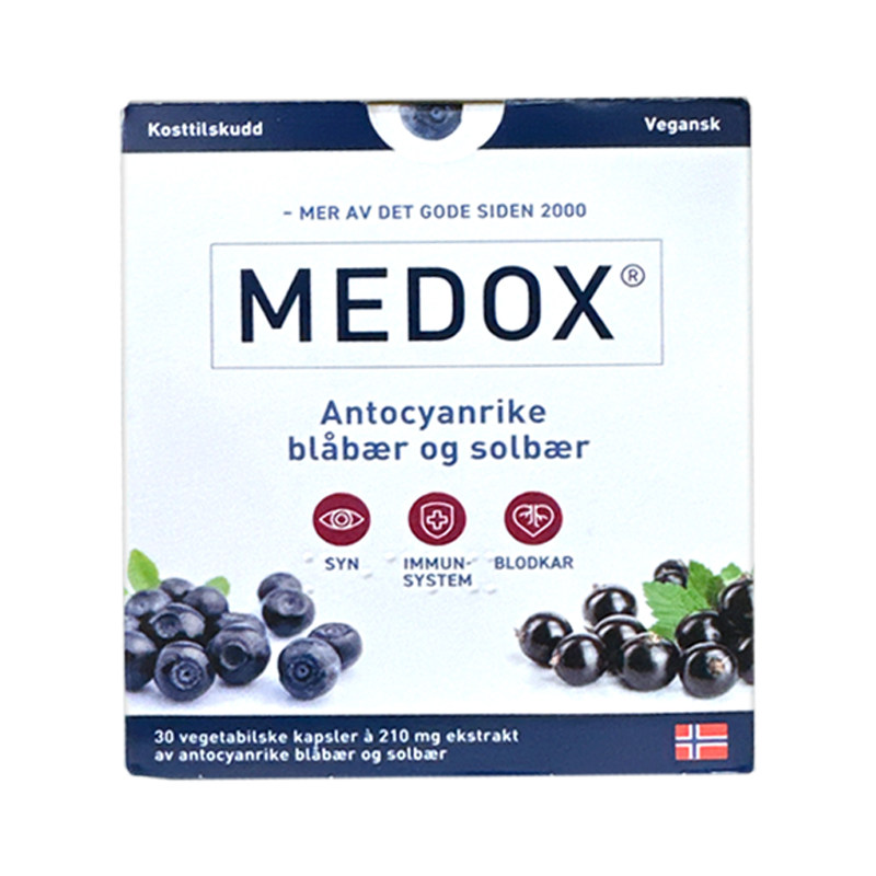 MEDOX花青素越橘胶囊挪威进口眼睛保健品成人30粒蓝莓护眼高含量