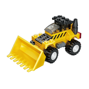 小颗粒拼插积木盲盒学生拼装工程车警车奇趣扭蛋玩具奖品儿童礼物