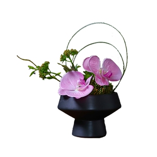 茶桌摆件茶台茶室桌面高档装饰品绿植仿真花新中式禅意小花瓶盆景