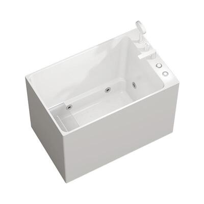 【下拉领9折券】浪鲸67cm超深泡浴缸家用小户型亚克力方形按摩630