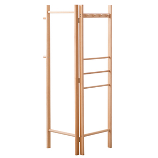 转角挂衣架卧室360度折叠衣帽架榉木简易放衣服角落木质架子家用