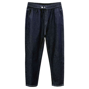 2025秋季新款大码250斤胖mm宽松显瘦弹力休闲老爹裤牛仔裤 长裤女