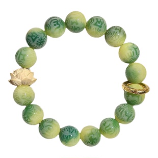 真品六字箴言文玩菩提手串男款学生解压盘玩绕指柔莲花手链串珠女