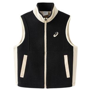 ASICS/亚瑟士儿童2025年秋季摇粒绒马甲撞色立领温暖舒适抗静电