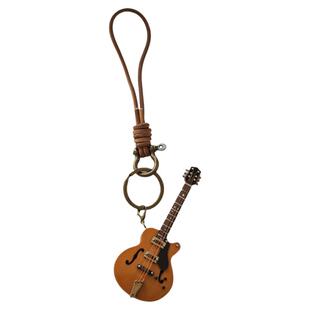 复古吉他挂件迷你民谣吉他钥匙扣绳包包挂饰创意个性小众生日礼物