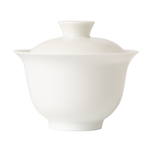 景德镇全手工陶瓷白釉轻薄小号盖碗不烫手 80ml重52g 100ml重58g