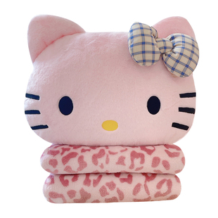 可爱HelloKitty抱枕毯子二合一被子靠枕办公室凯蒂猫午睡毛毯女生