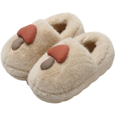 蘑菇棉拖鞋保暖包跟可爱