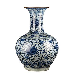 景德镇陶瓷器青花瓷花瓶新中式仿古瓷瓶客厅摆件装饰复古落地大号