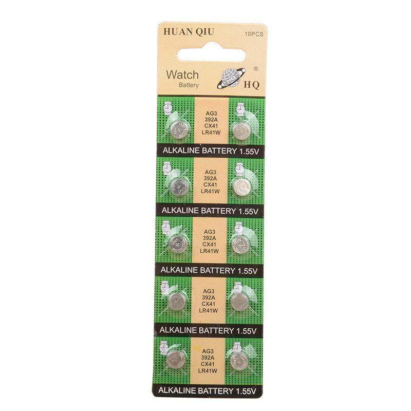 发光耳勺纽扣电池AG3温度计电子表遥控器电池1.55V电子10粒整装
