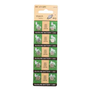 发光耳勺纽扣电池AG3温度计电子表遥控器电池1.55V电子10粒整装