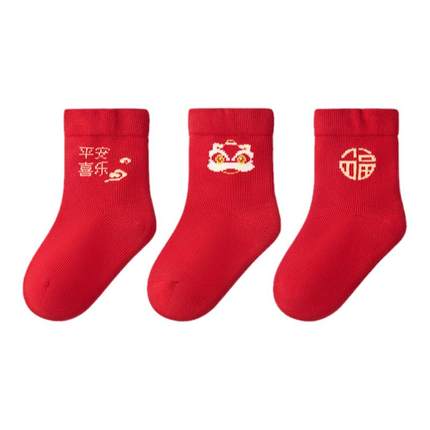 尼多熊宝宝新年袜儿童周岁过年红袜子本命年棉袜秋冬婴儿红色袜子