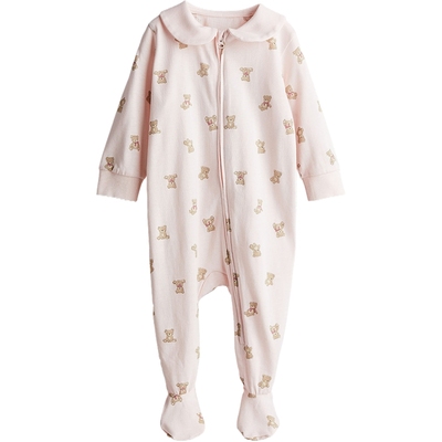 HM童装男婴女婴连体衣冬季舒柔连体睡衣拉链式1247999