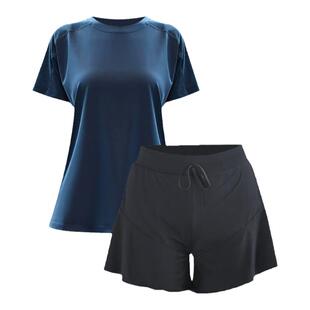 夏天健身房运动跑步瑜伽短裤套装女款大码宽松速干休闲时尚晨跑服