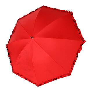 浮羽嫁衣大红伞 复古竹柄长杆伞结婚伞大红色蕾丝遮阳裙边新娘伞