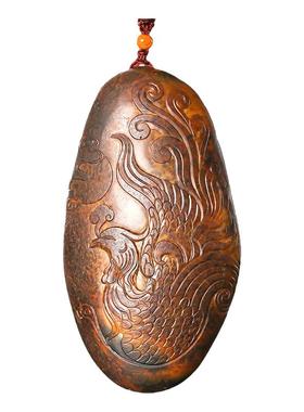 丹凤朝阳籽料御府鸟类黄玉摆件