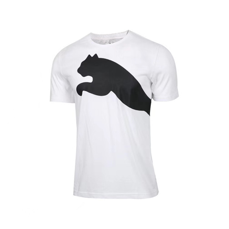 亏本清仓 正品彪马PUMA 大logo男子纯棉运动T恤白色短袖581710 52