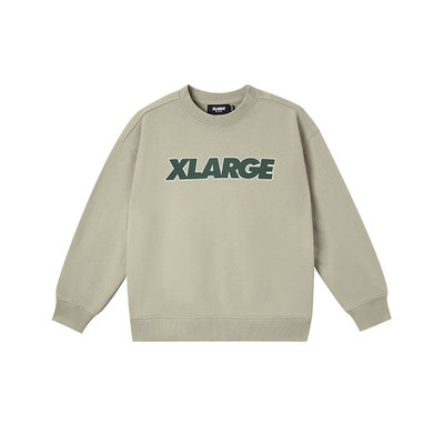 XLARGE中大童字母印花圆领卫衣