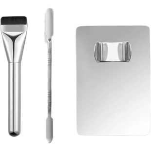 (底妆三件套)粉底液调色板一字平头粉底刷超薄粉底铲底妆调色棒