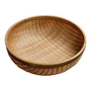 竹雪明|竹编收纳筐竹制家用水果篮干果点心篮 茶具收纳篮复古