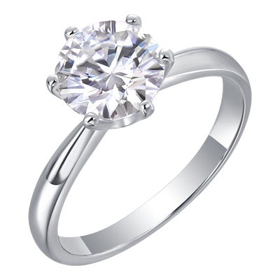 莫桑石六爪戒指女轻奢高级感