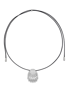 小众设计贝壳吊坠黑绳毛衣链