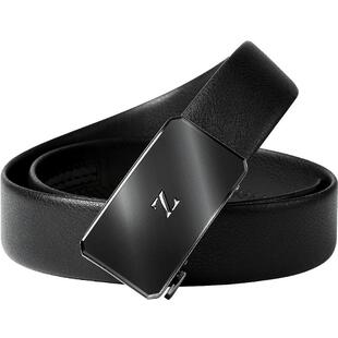 HLA/海澜之家纯色光泽皮带26新自动扣合金扣头商务通勤纯色腰带男