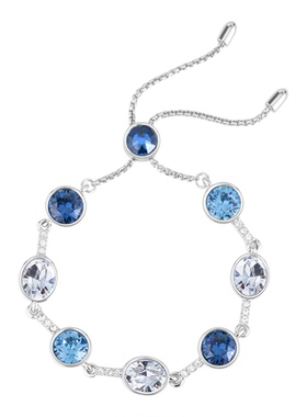 阿吉豆蓝色水晶抽拉手链轻奢女款