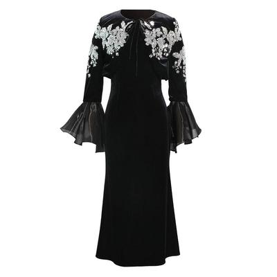 创意狐晚礼服女2025秋冬气质裙子