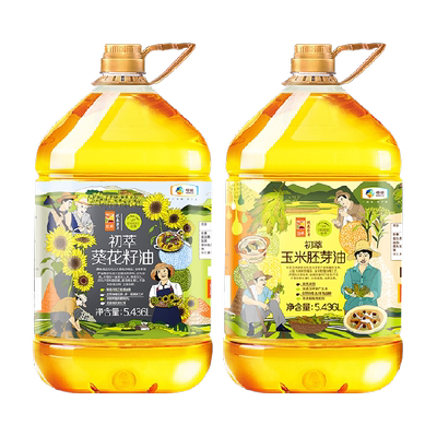 中粮初萃玉米葵花油5.436L*2桶