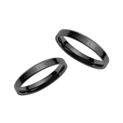 DW情侣对戒简约黑灰色对戒