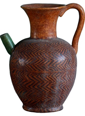 唐三彩陶瓷执壶凤头壶凤首执壶