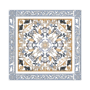 上海故事2025新款真丝印花大方巾披肩女丝巾妈妈款丝绸礼物送长辈