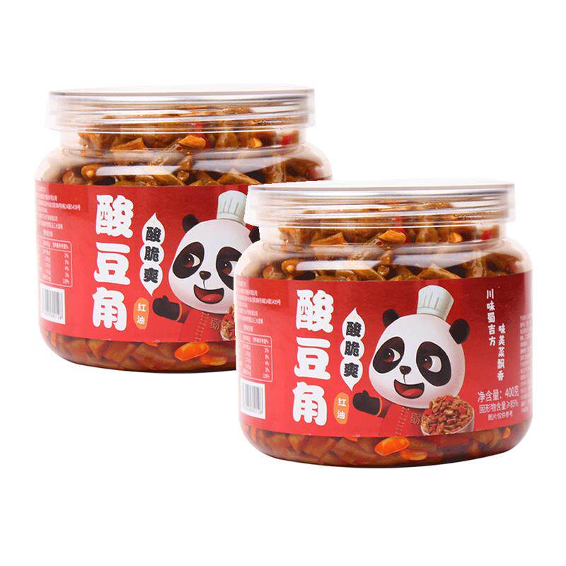 蜀吉方红油酸豆角豇豆400g大罐装即食腌制榨菜泡菜咸菜开味下饭菜