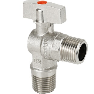 全铜冷热水球芯三角阀全开大流量燃气热水器4分6分一进二出止水阀