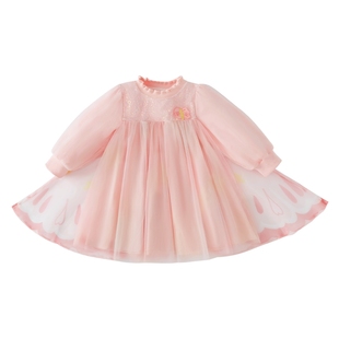 女童连衣裙春装2026新款童趣蝴蝶裙子儿童甜美纱裙女宝洋气公主裙