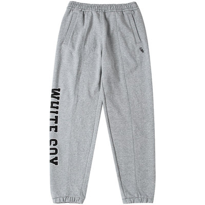 MLB男女新款灰色宽松长裤学院风情侣运动休闲裤3APTV0141商场针织
