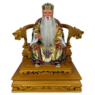 土地爷神像一尺脱身福德正神大伯公香樟木居家供奉地主神12寸金身