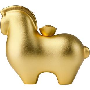 铜师傅《马上有钱》桌面真金鎏镀马摆件 家居装饰品 新年礼物