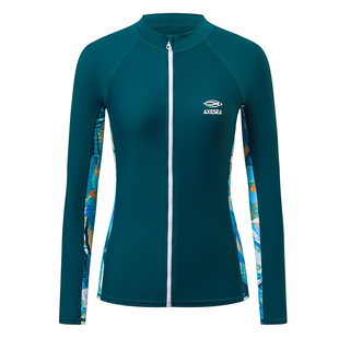 AXESEA丨Tides潜水服女分体长袖冲浪泳衣防晒保守海潮水母上衣